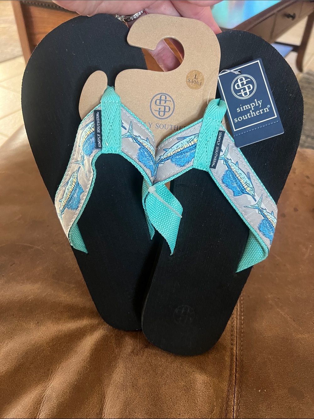 Simply Southern Marlin Strap Flip Flops, men’s size 9.5-10.5/women 11-12, new